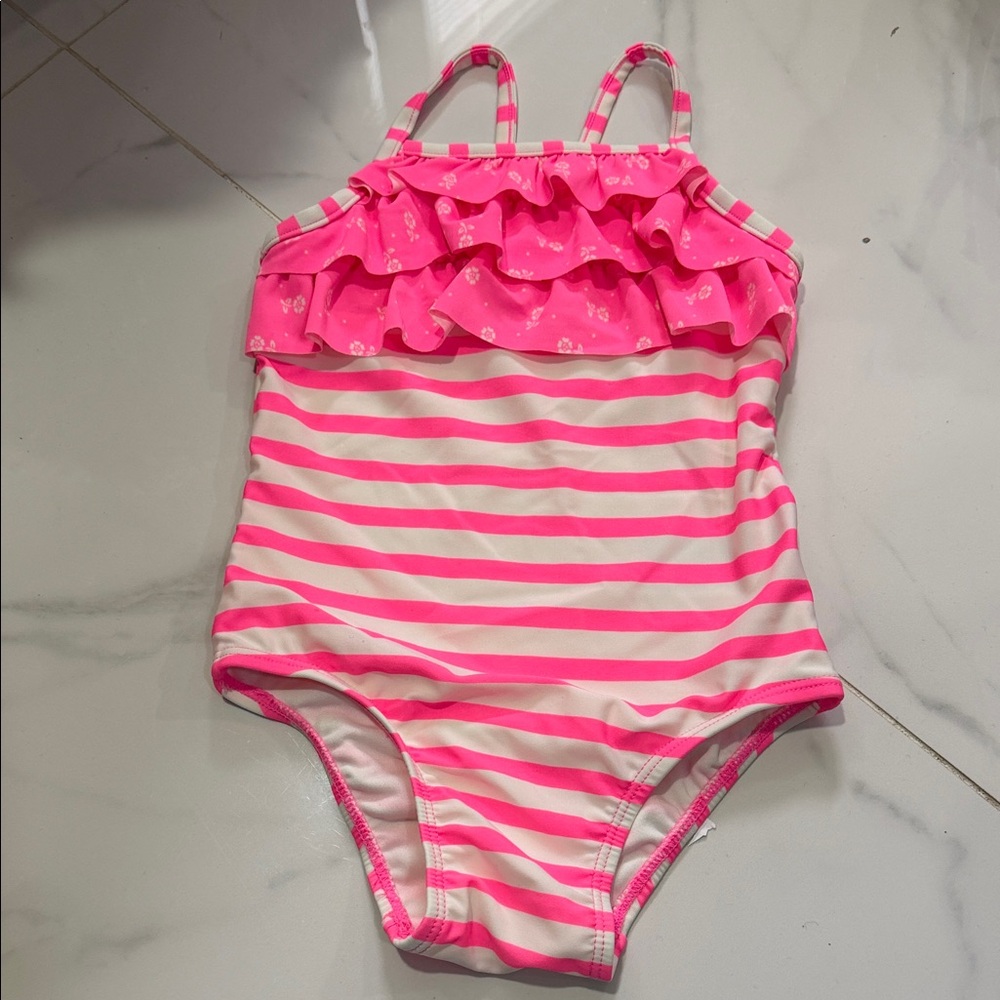 GAP Kids One-Piece Swimsuit in Pink and White
